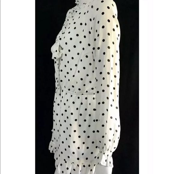 New! Free GenerationRuffle Polka-Dot Woven Romper - Picture 7 of 10